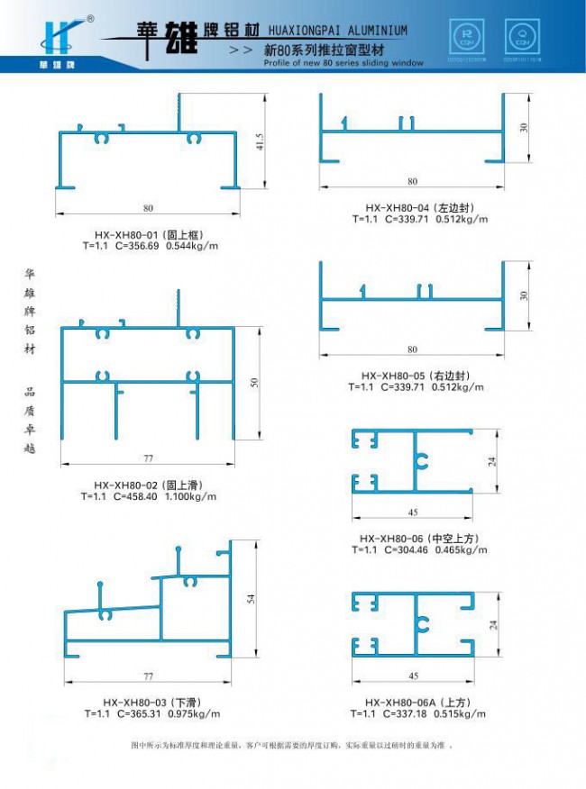 推拉窗型材-新80系列